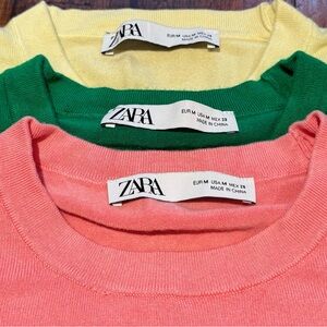 Zara Women's basic knit Colorful Sweater Bundle